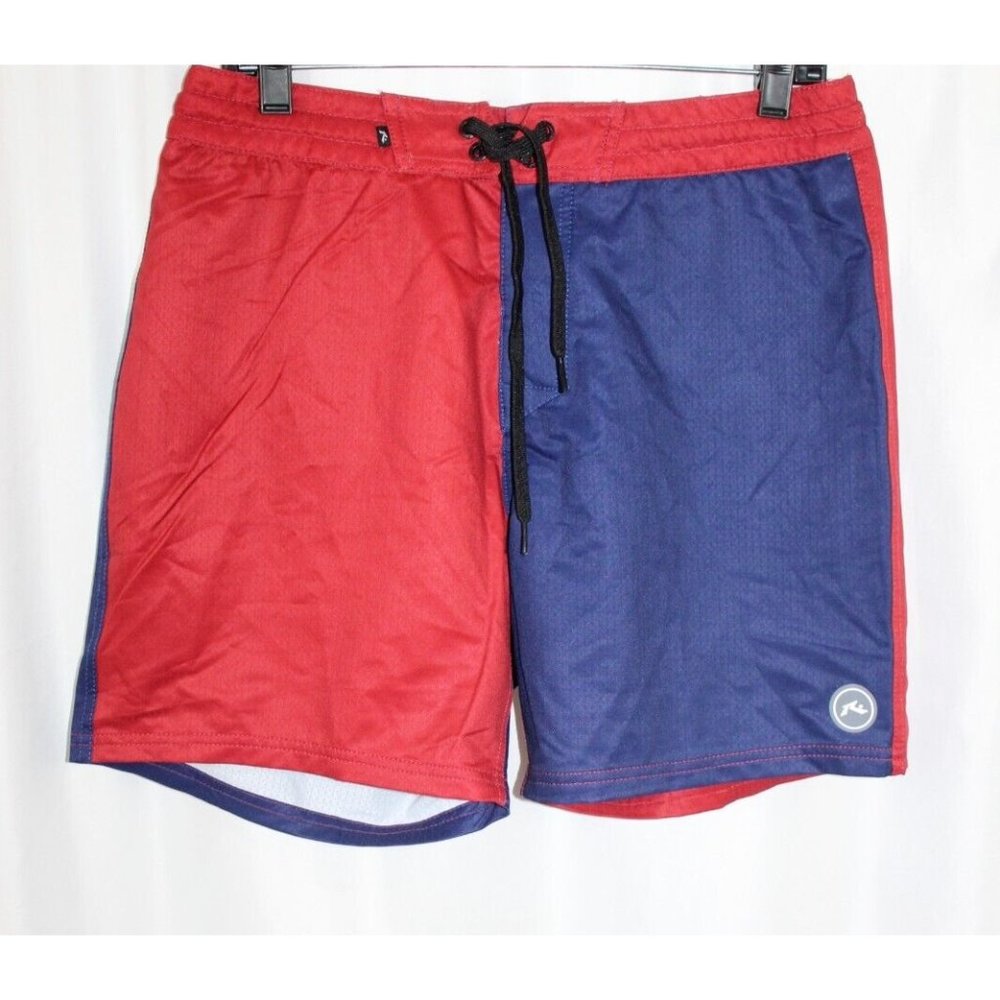 NWT Rusty Mens Red Navy Capital 17'' Boardshorts 30